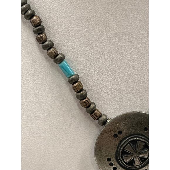 Ben Amun Designer Signed Vintage Native American Style Blue Red Stone Necklace - Picture 2 of 7